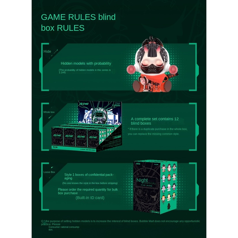 Chính hãng với mã chống hàng giả SP5 thế hệ POPMART Bubble Matt SKULLPANDA loạt đồ chơi hộp đêm thành phố mù đã được xác nhận