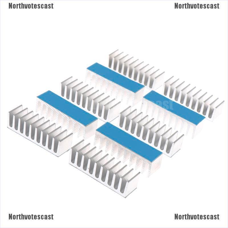 Set 10 Tấm Nhôm Tản Nhiệt 10x35 X 10mm Có Đệm Màu Xanh Dương Mới