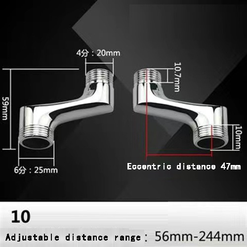Bộ 2 Đầu Nối Vòi Hoa Sen Điều Chỉnh Góc / Ống Nước Uốn Cong Thông Dụng: Màu Sắc Cánh Tay Xoay: Chất Liệu Bạc: Đồng Thau Không Bám Bẩn
