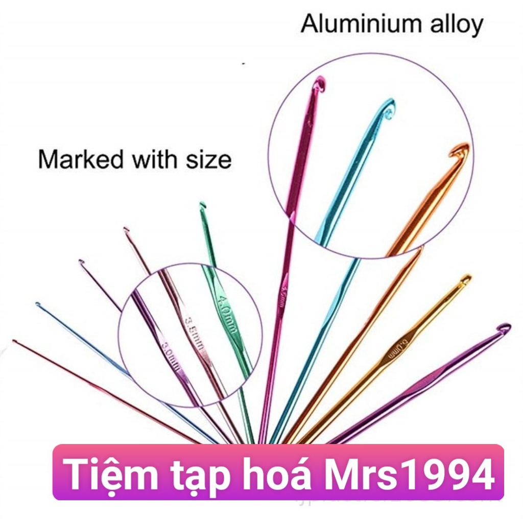 HỘP THIẾC 14 KIM MÓC ĐẦY ĐỦ DỤNG CỤ NHƯ HÌNH CHO NGƯỜI MỚI BẮT ĐẦU LÀM QUEN LEN SỢI