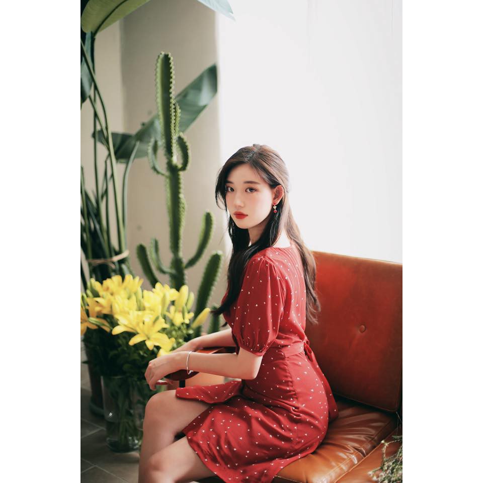 Đầm chấm bi đỏ Cardi | BigBuy360 - bigbuy360.vn