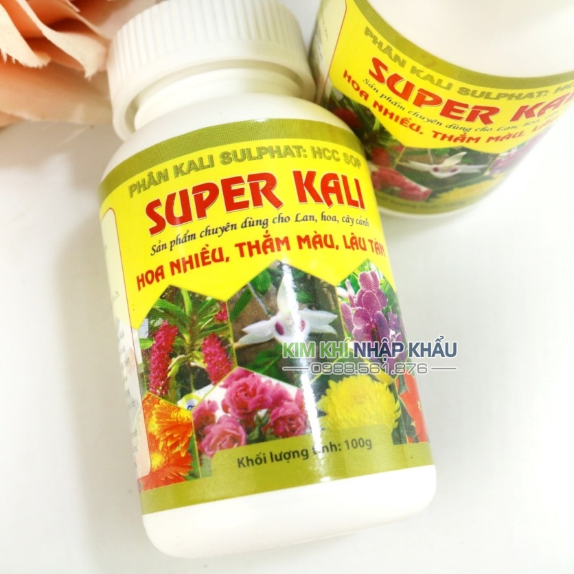 Super kali cho lan, phân bón super kali giúp cây ra hoa nhiều lọ 100g - T213