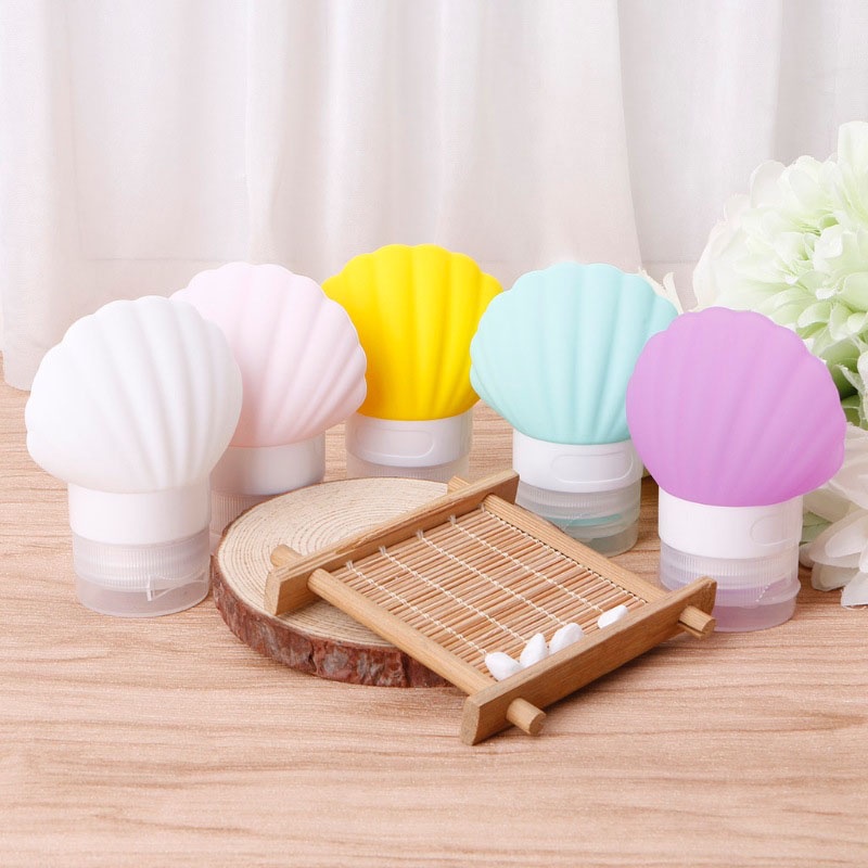 Chai Silicone Đựng Dầu Gội / Dầu Gội Hình Vỏ Sò Độc Đáo