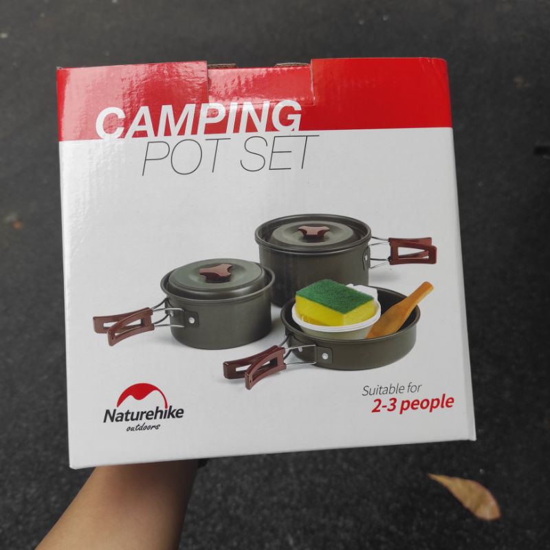 [Freeship Extra, kèm ảnh thật] Bộ 2 nồi và 1 chảo dã ngoại cao cấp Naturehike NH15T203-G, cam kết hàng chính hãng | BigBuy360 - bigbuy360.vn