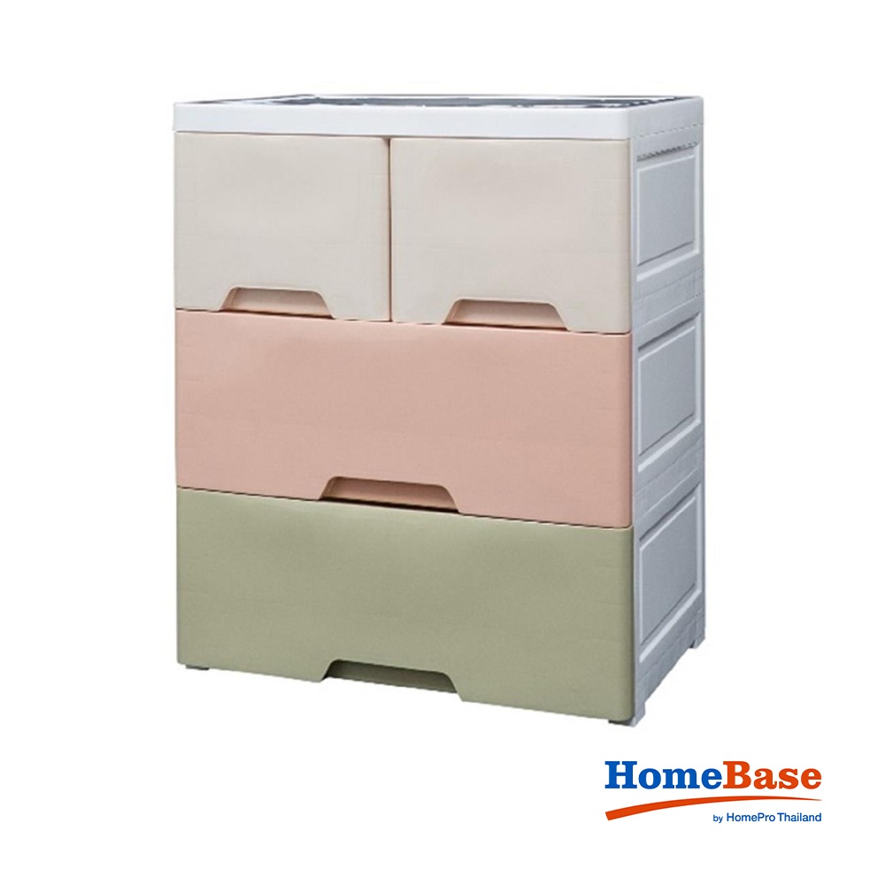 HomeBase STACKO Tủ nhựa 3 tầng 1800M3 Thái Lan W58xH70.5xD40cm màu Pastel