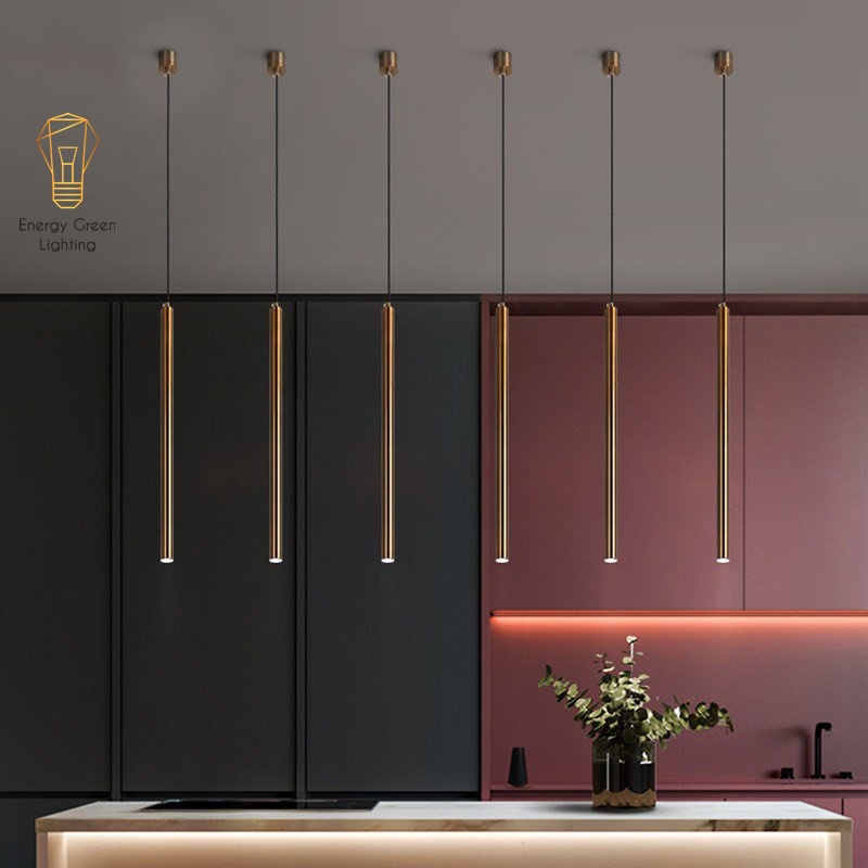 Đèn Thả Trần Energy Green Lighting Trang Trí Rọi Ống Bơ Thân Vàng 5w - 2 Kích Thước 60cm , 30cm - Thân Nhôm Tản Nhiệt