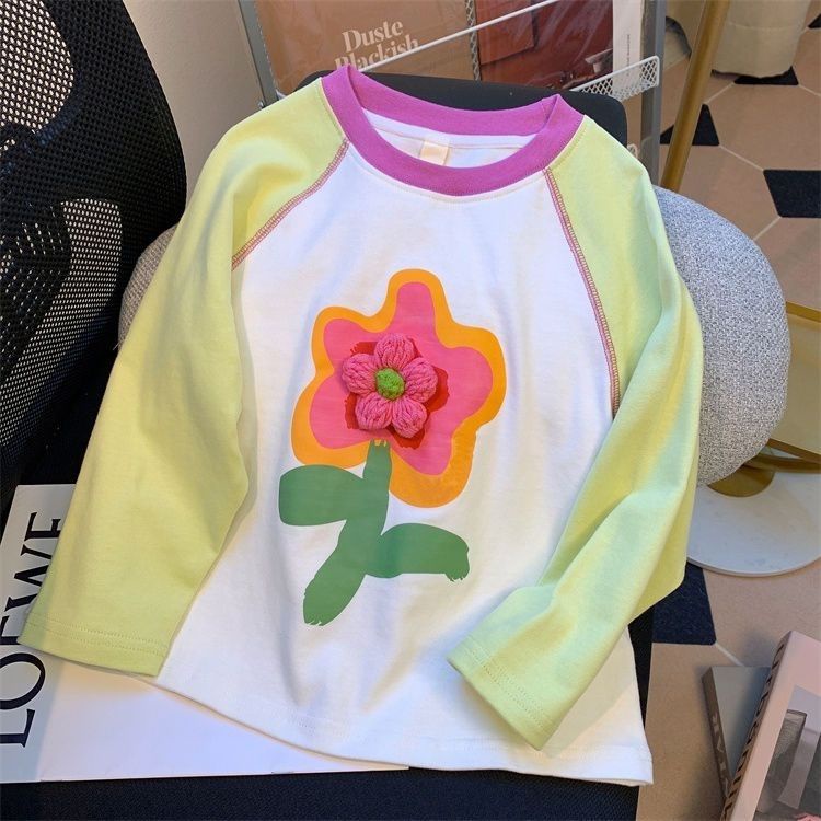 Áo Thun Cotton Nguyên Chất Tay Dài Phong Cách Mới Phù Hợp Với Mùa Thu Dành Cho Bé Gái