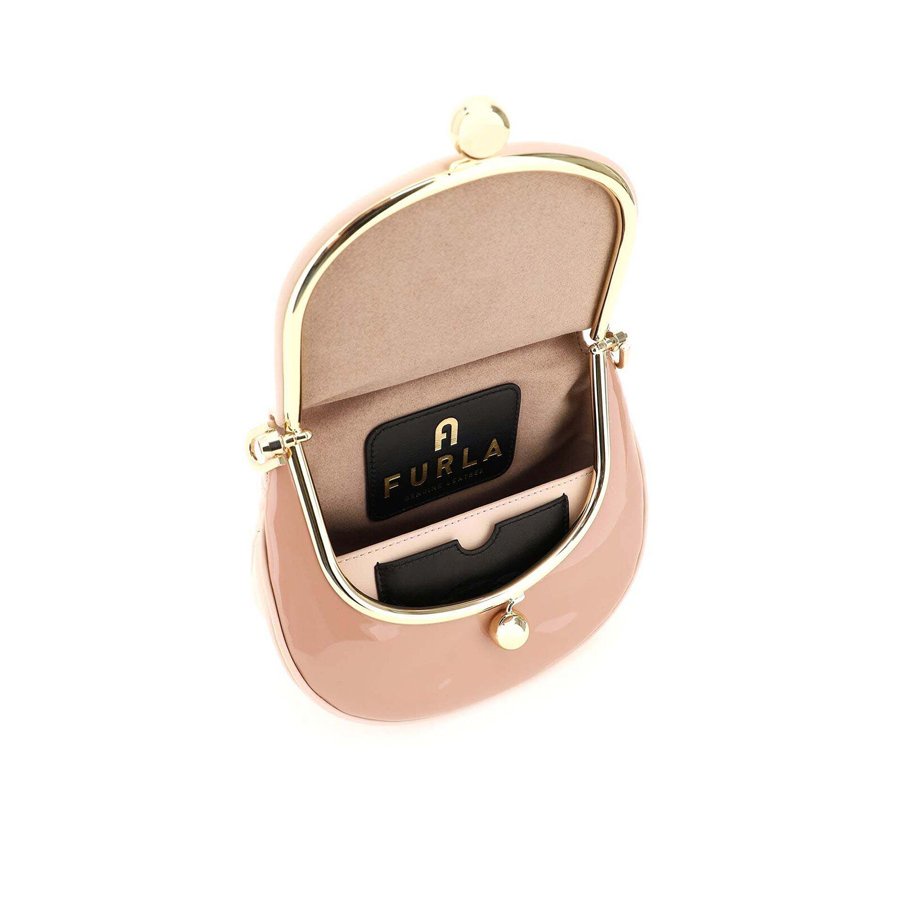 Túi Nữ FURLA Portagioia Mini Crossbody Vitello Sorrento Nuvolato Vernice Nastro Logato