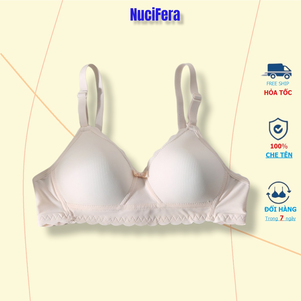 Áo lót ngực nữ sinh không gọng viền ren chất cotton mát mềm mại phù hợp cho cả ngực nhỏ AL44_ NuciFera