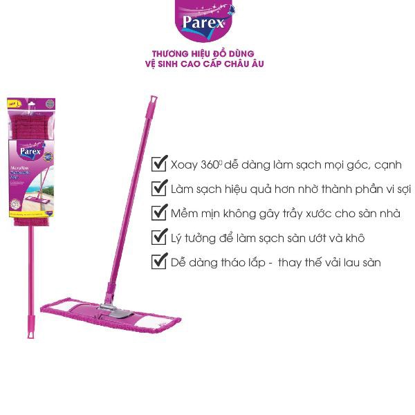 Cây lau nhà cao cấp Parex Effective Microfiber Flat Mop