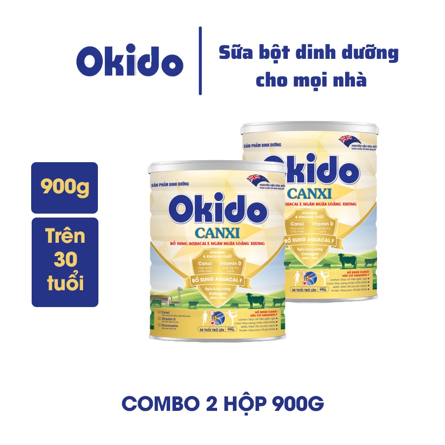 Combo 2 hộp sữa Okido Canxi 900g