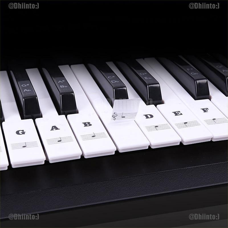 Miếng dán phím đàn piano 54 61 88 phím in tên nốt chuyên dụng
