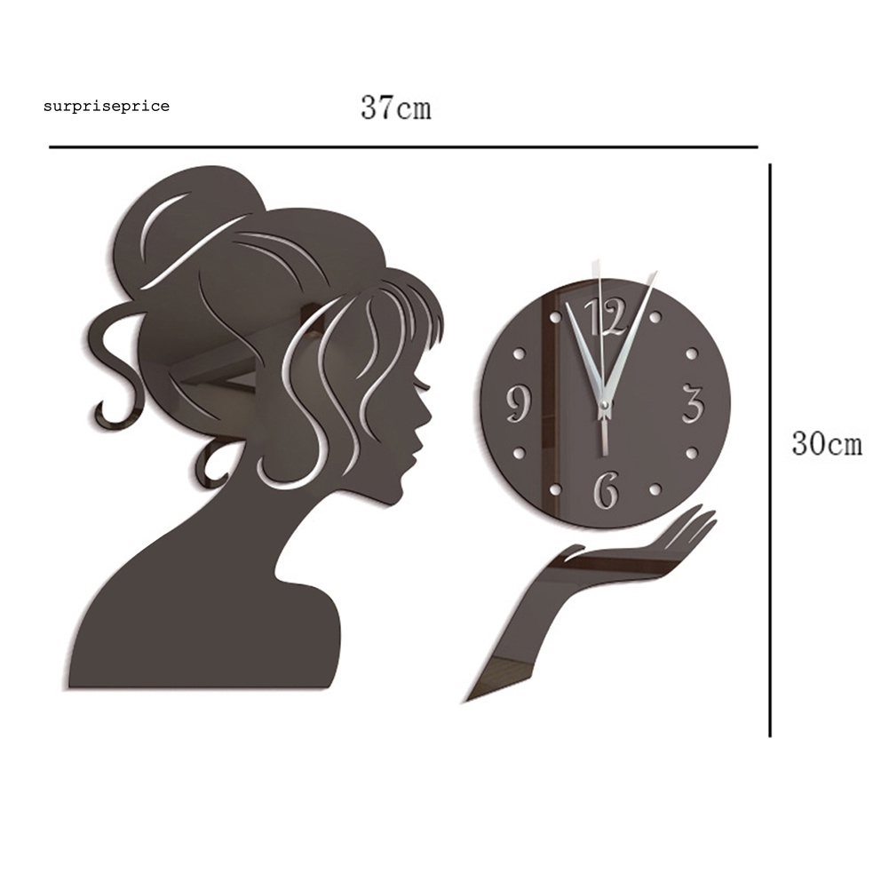 Sticker Đồng Hồ Dán Tường Bằng Acrylic Chống Thấm Nước Dùng Trang Trí Phòng Khách