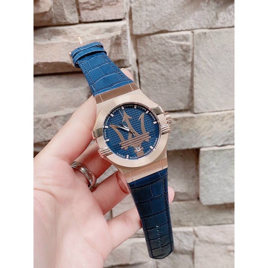 Đồng Hồ Nam Maserati Potenza Máy Pin Dây Da Size 42mm , Fullbox