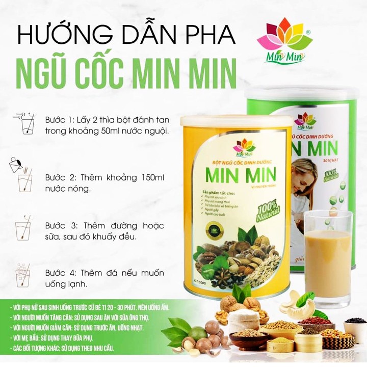 [CHÍNH HÃNG] NGŨ CỐC LỢI SỮA CAO CẤP MIN MIN - NGŨ CỐC BẦU CHUẨN OGRANIC