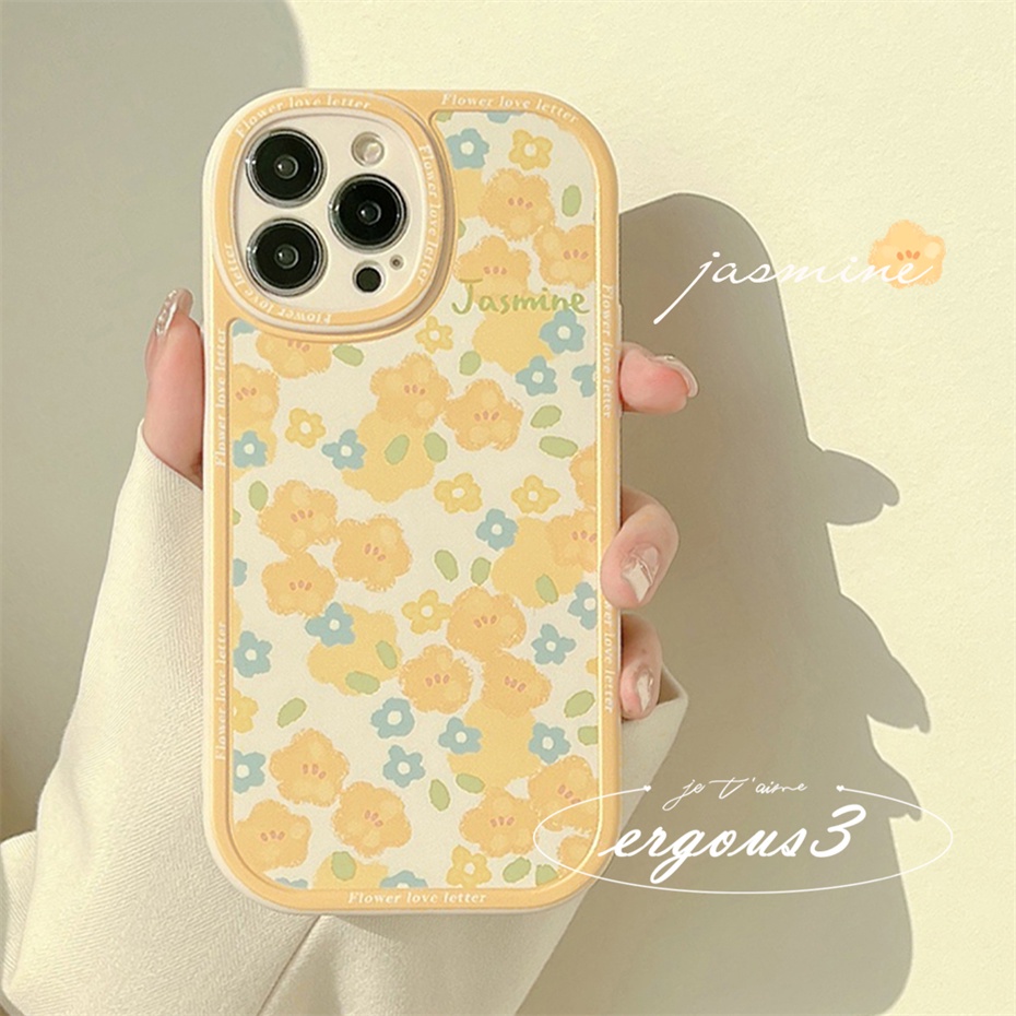Ốp Điện Thoại In Họa Tiết Hoa Vàng Cho iPhone 13 12 11 Pro Max X XR XS Max SE 2020 8 7 Plus