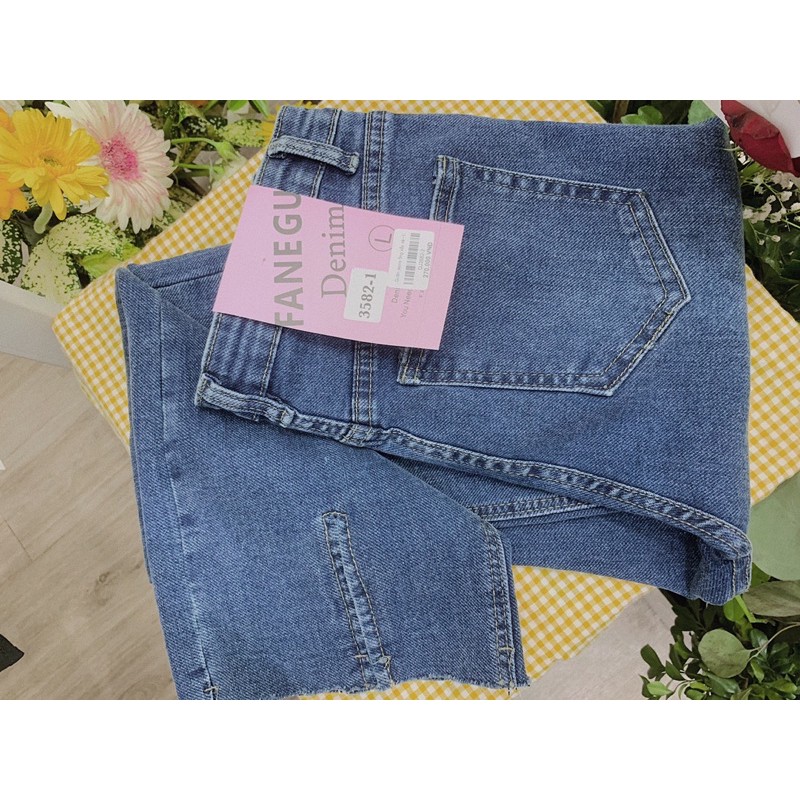 [Sẵn-Ảnh Thật] Quần jeans ống xuông xẻ ống 3582