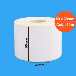 Cuộn 900 tem trà sữa 50x30 - Tem nhiệt in tem nhãn, in mã vạch 50x30mm - 5x3cm