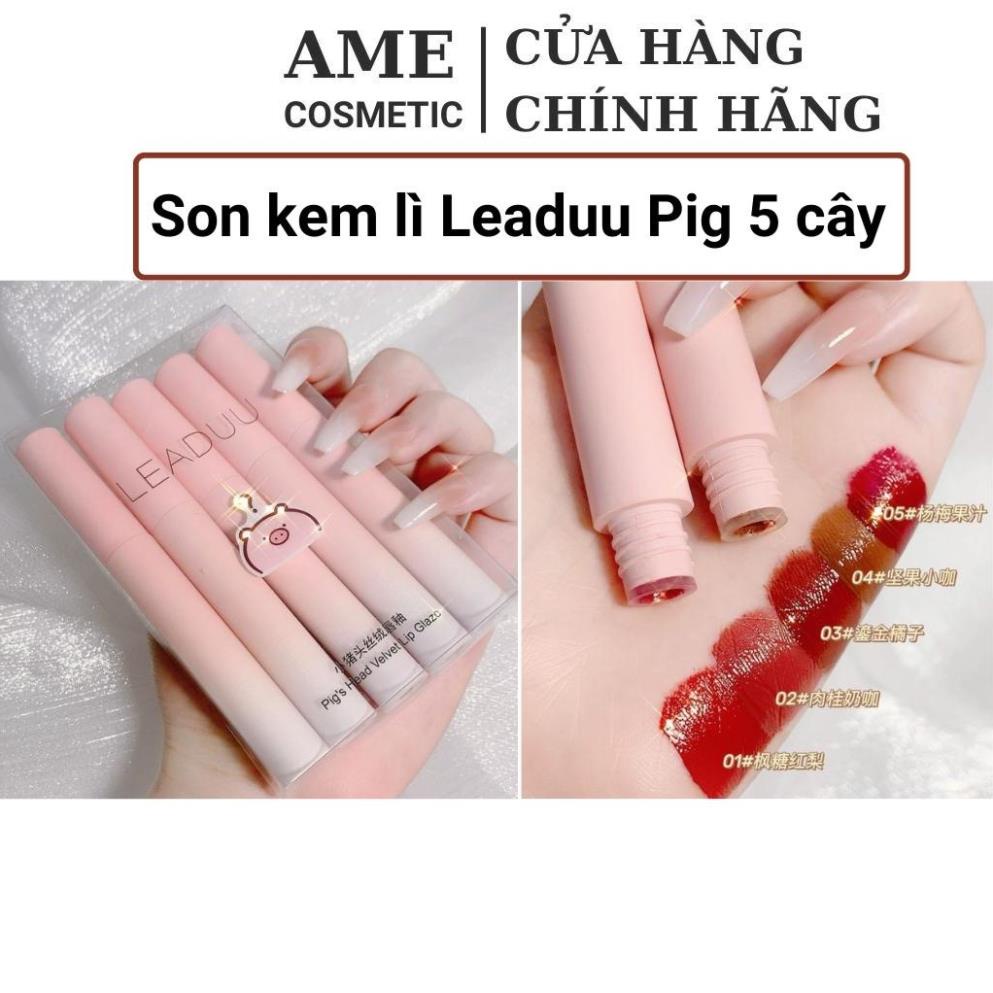 Son Kem Lì Mềm Mịn Mướt Môi Set 5 Cây Son Môi Nội Địa Trung Quốc Chính Hãng Leaduu Hồng Dễ Thương Giá Rẻ  AME SHOP *