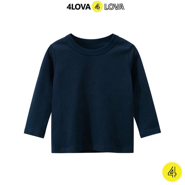 Áo thun dài tay 4LOVA cổ tròn chất cotton an toàn, bền, đẹp cho bé trai