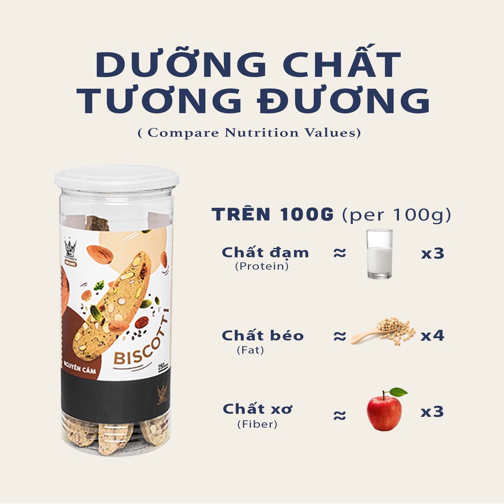 [SET ĂN KIÊNG 1] Granola 250gr + Yến Mạch 500gr + Bánh Biscotti Original Vua Yến Mạch 250gr
