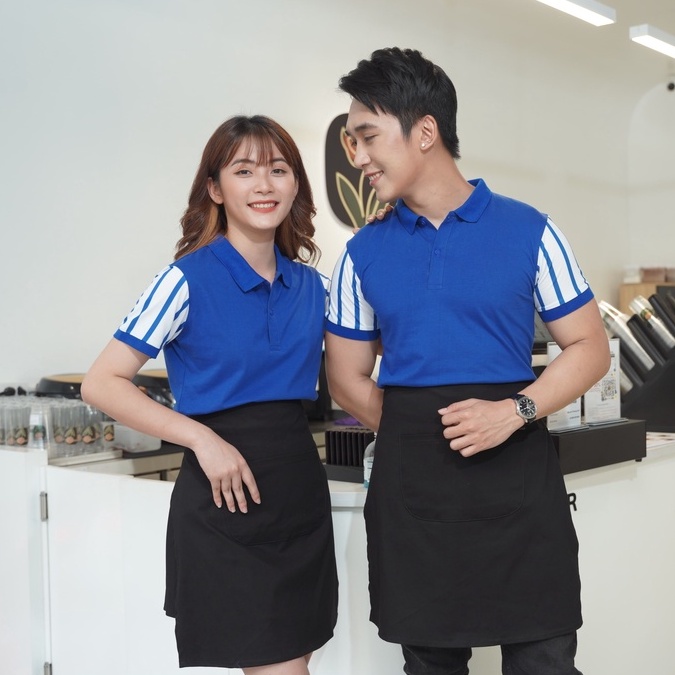 Tạp dề ngắn phục vụ cho Nam Nữ làm đồng phục,nhà hàng, quán cafe chất liệu kaki cotton cao cấp 2 lớp  sẵn hàng kèm video