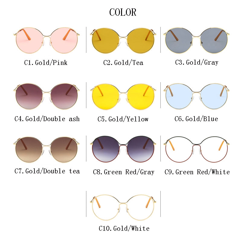 Kính mát gọng tròn phong cách vintage thời trang cho nữ