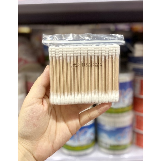 Combo 2 gói Tăm Bông Cán Gỗ MISU 100 que