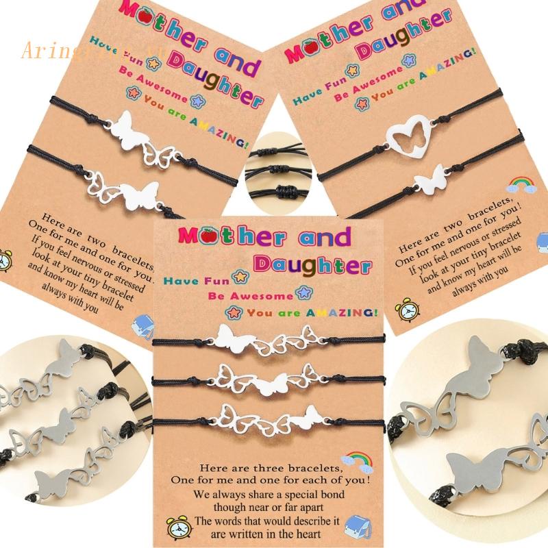 Bộ Vòng Tay Bện Dây Thép Không Gỉ Cho Mẹ Và Bé