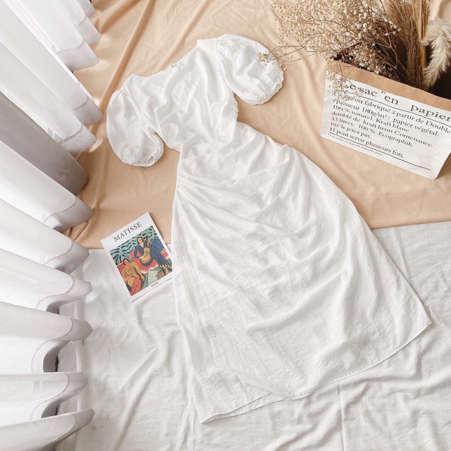 [Mã WASTMAY giảm 15% tối đa 30K đơn 150K] Đầm tay bồng nhún hông eo | BigBuy360 - bigbuy360.vn