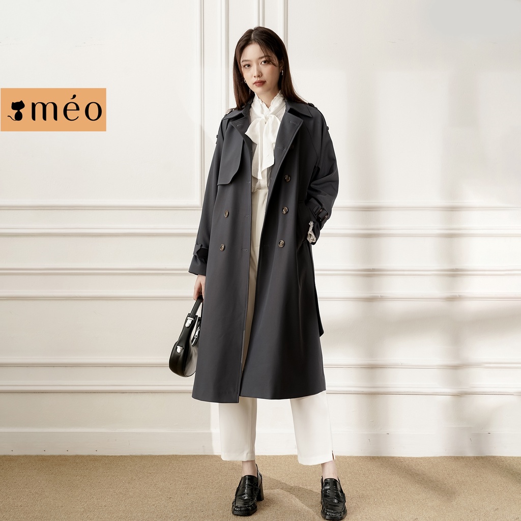 Áo khoác nữ Méo shop trench coat dáng dài áo măng tô hàn quốc Novia