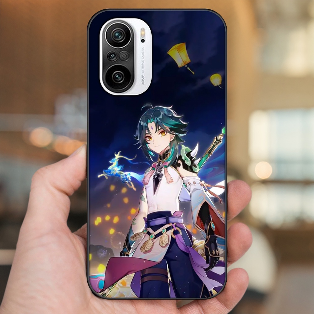 Ốp lưng Xiaomi K40 viền đen in hình Xiao Genshin Impact