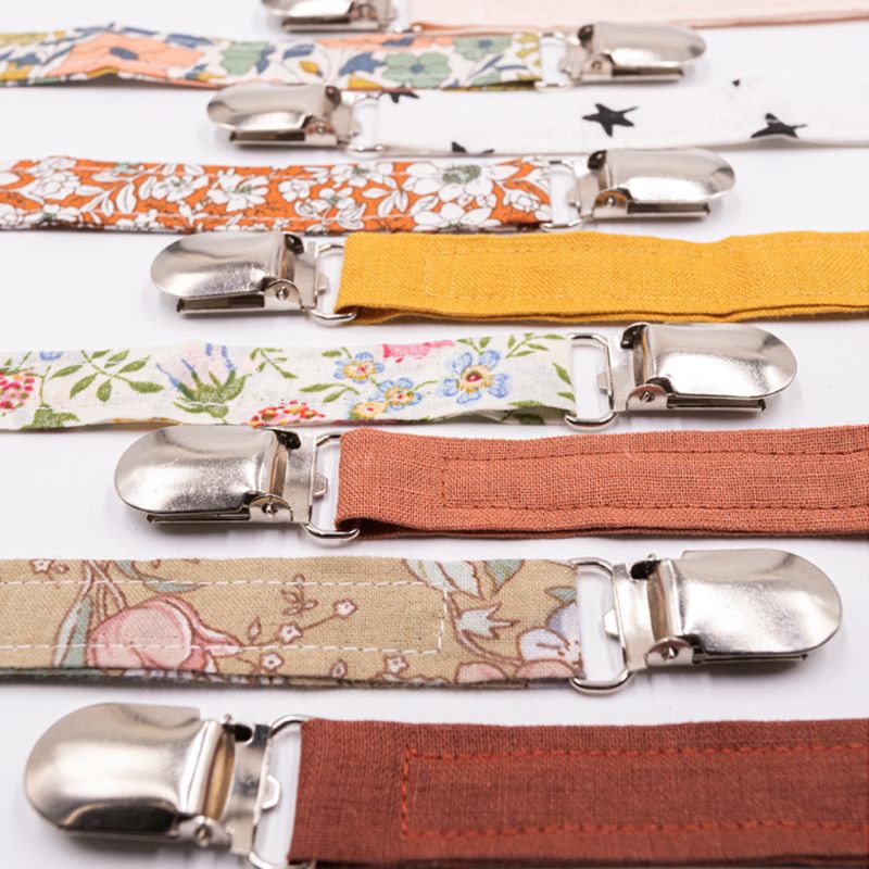 Baby Pacifier Clip Chain Cotton Linen Holder Pacifier Soother Clips Leash Belt Nipple Holder