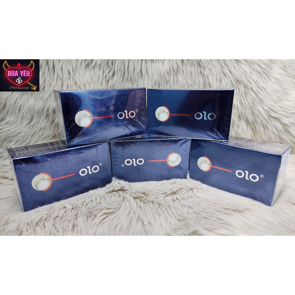 Bao Cao Su Tăng Kích Thước 3cm OLO Bi Xanh Hộp 10 BCS Siêu Mỏng kéo dài thoi gian 001 Tặng 1 Bi silicon 3cm