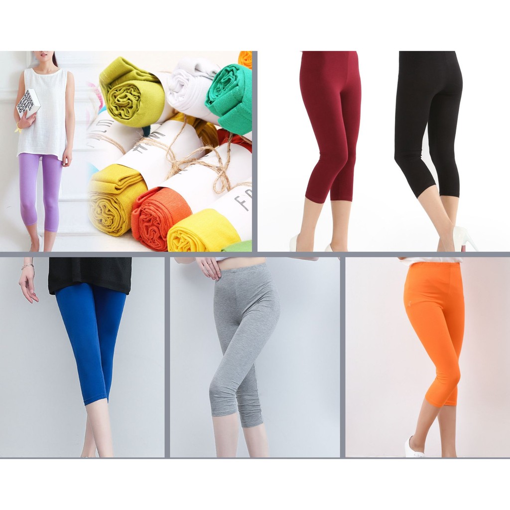 Quần Legging Lửng Nữ Mùa Hè Chất Cotton Đủ Màu