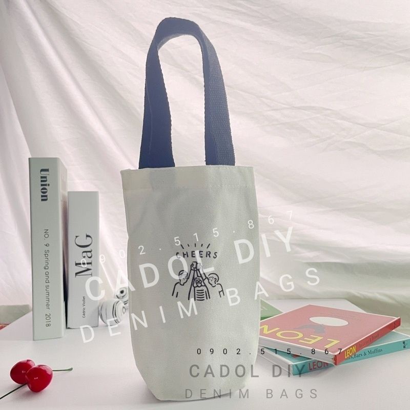 Túi Vải Quai Xách Đựng Ly Bình Nước Giữ Nhiệt Dây Đai