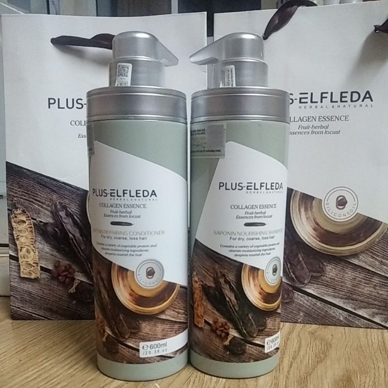 Dầu Gội Xả plus elfleda collagen hương thơm mềm mượt giảm rụng tóc phục hồi tóc hư tổn