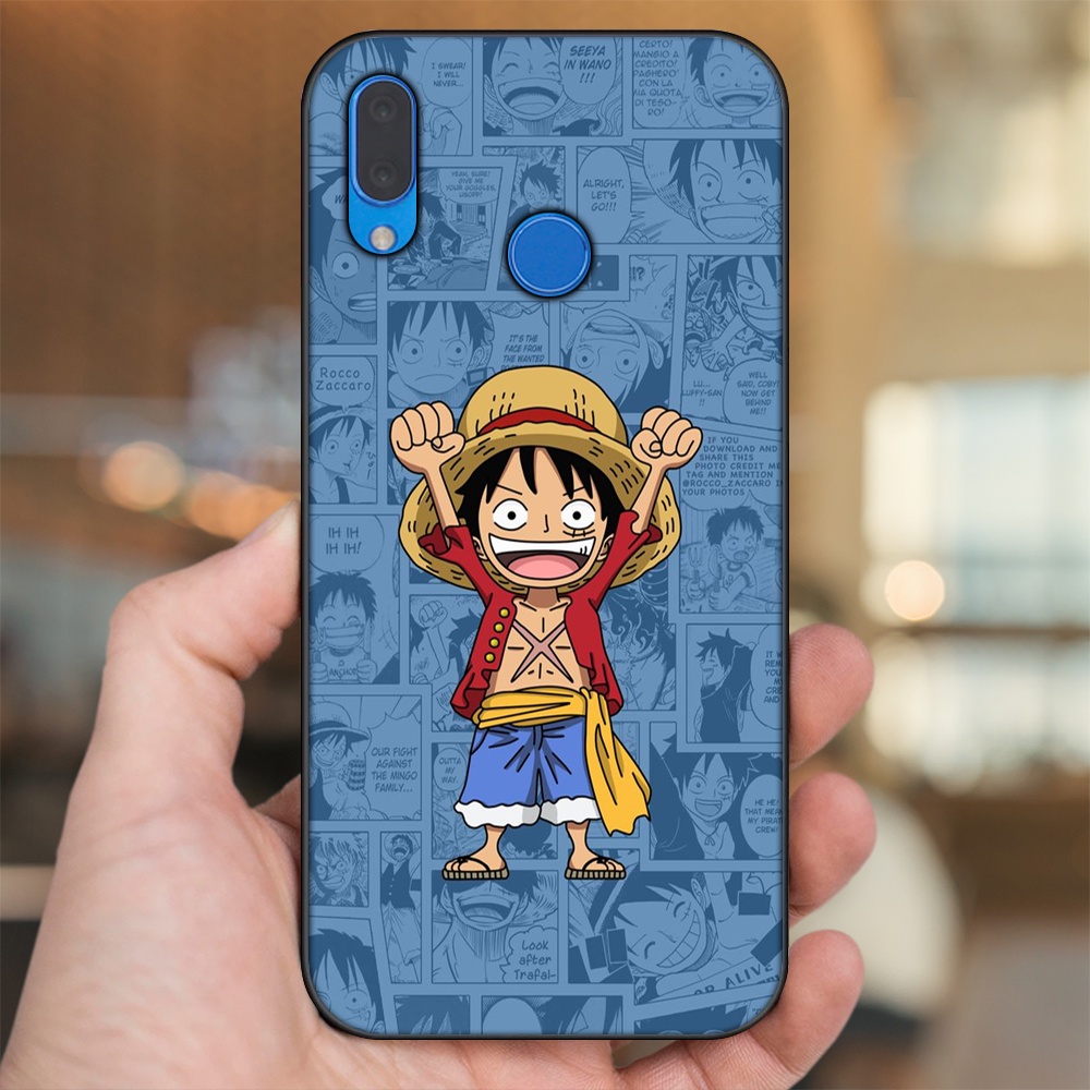 Ốp lưng Huawei Nova 3, Nova 3i, Nova 3e, P20 Lite viền đen in hình Luffy One Piece
