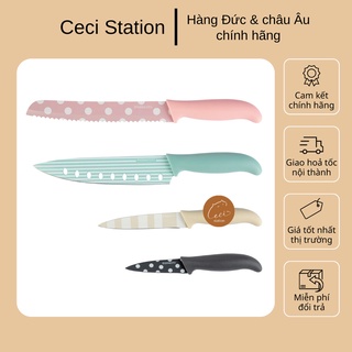 Set dao làm bếp Ernesto, dao bằng thép không gỉ nội địa Đức tiện dụng 4 món chấm bi