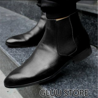 [TẶNG LÓT TĂNG CHIỀU CAO] Giày Chelsea Boot Da Bò 100% Cổ Cao