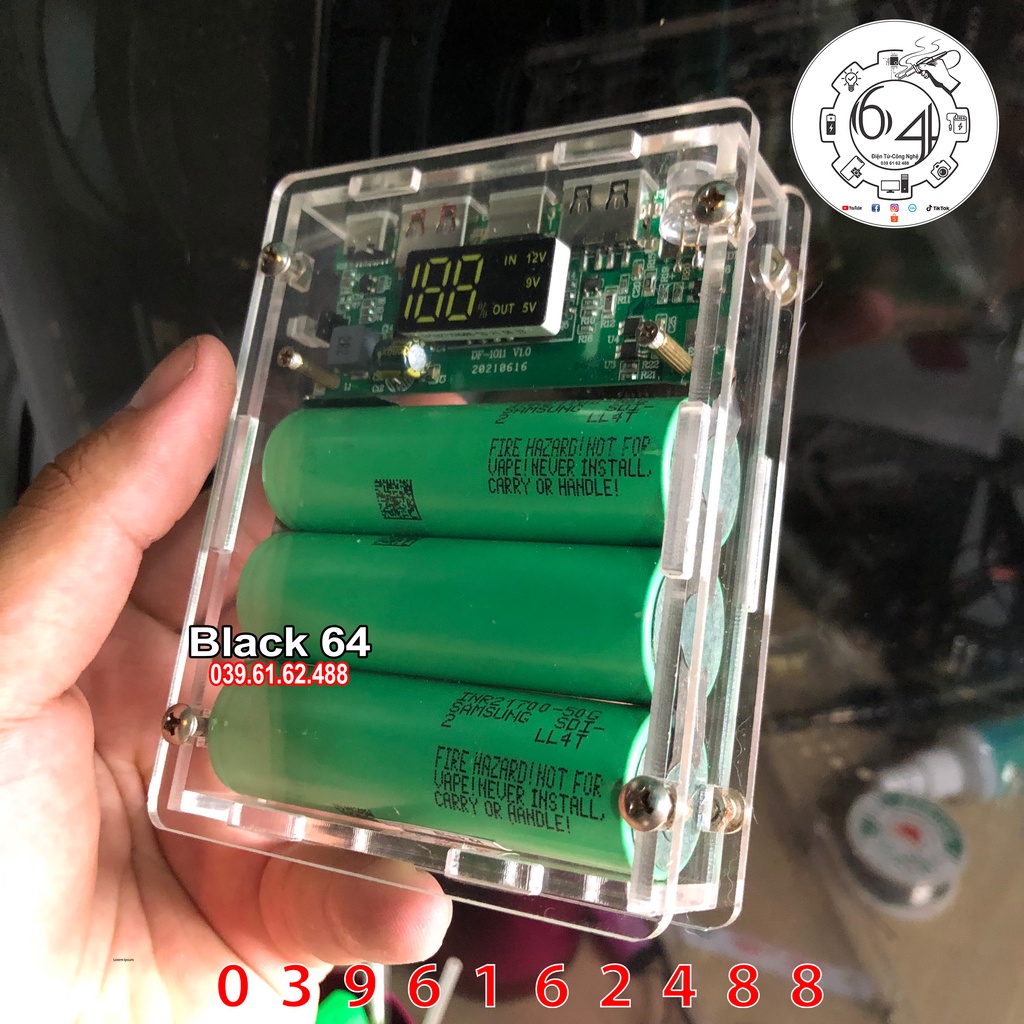 Sạc dự phòng 15.000 mah mica trong suốt siêu ngầu, sạc nhanh QC 3.0 18W