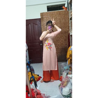 bộ áo dài cách tân chất lụa tây thi