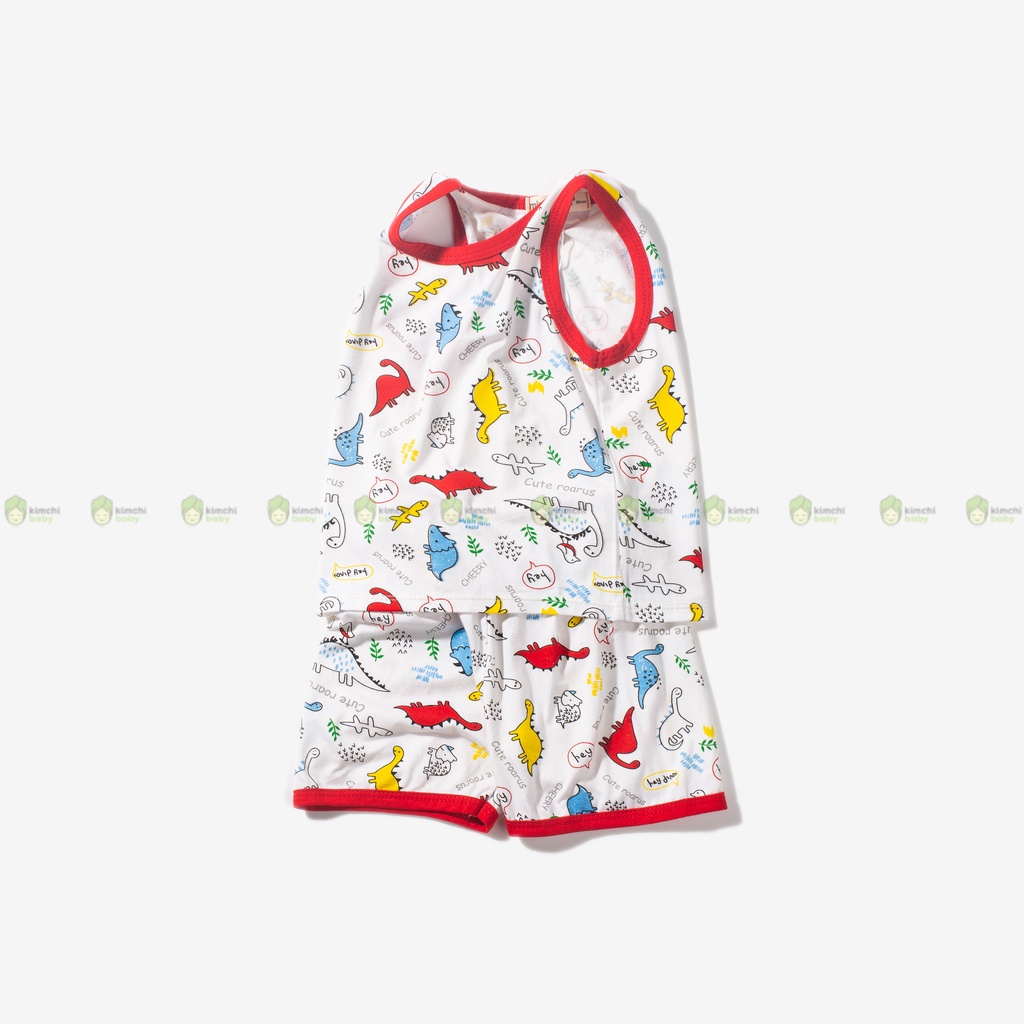 Đồ Bộ Bé Gái, Bé Trai Minky Mom Vải Thun Lạnh Hoạ Tiết Ô Tô Cổ Viền, Bộ Ba Lỗ Cho Bé Mặc Hè MKM3LO2211