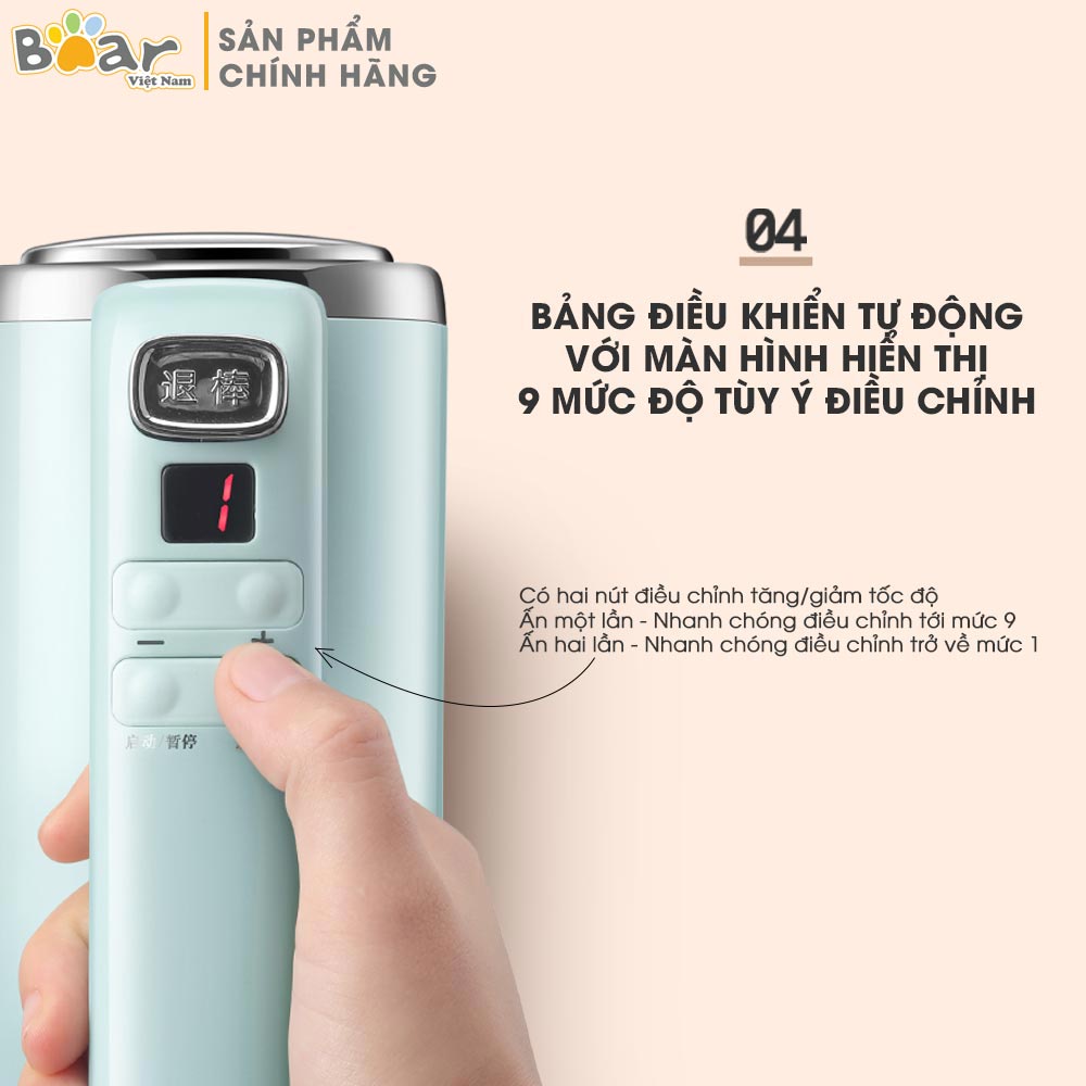 Máy Đánh Trứng Trộn Bột Để Bàn Bear 4L Đa Năng 2 Trong 1 Làm Bánh Tiện Lợi - DDQ-B03V1