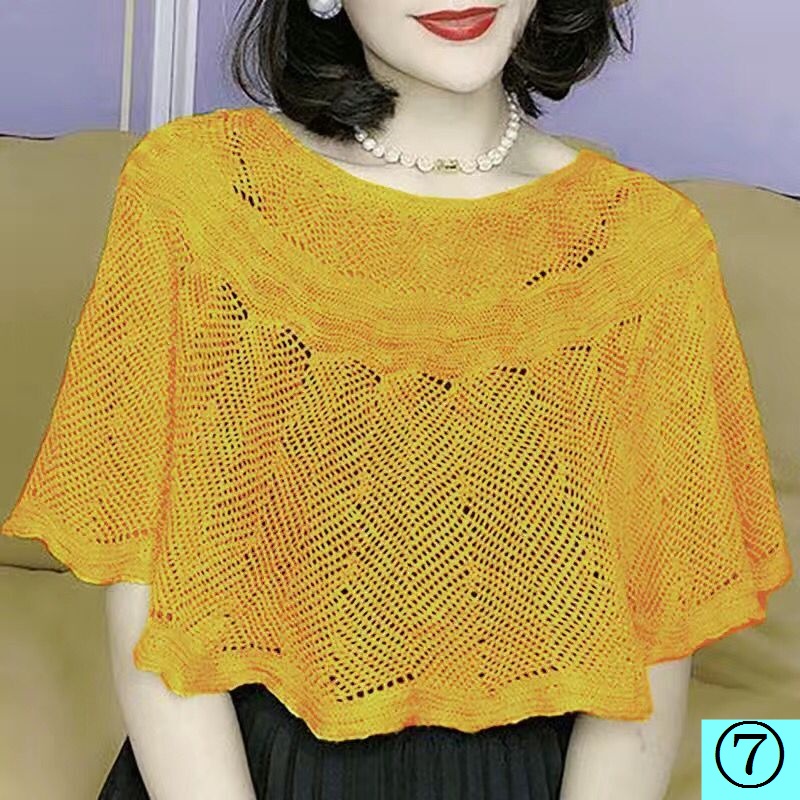 Áo Choàng Chống Nắng Bằng Lụa Lạnh Dệt Kim Khoét Rỗng Phong Cách Phương Tây Mặc Ngoài Sườn Xám Mùa Hè