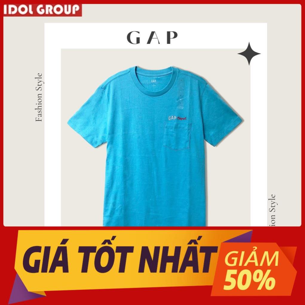 Áo Thun Nam GAP VNXK Hàng Chính Hãng, Loan Màu Đỏ - Xanh đậm ⚡