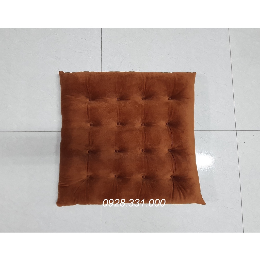 Đệm ngồi Vải Nhung bông trắng 50x50x8cm