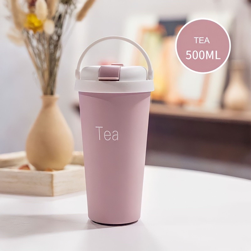Bình Giữ Nhiệt Tea - Water - Coffee, Bình Có Ống Hút, Chất Liệu Inox Sus 304, Giữ Nhiệt Nóng, Lạnh