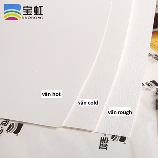 Giấy vẽ màu nước BAOHONG 300g 100%cotton  vân mịn,vân nổi,vân nhám (Hot,Cold,Rough) set 10 tờ