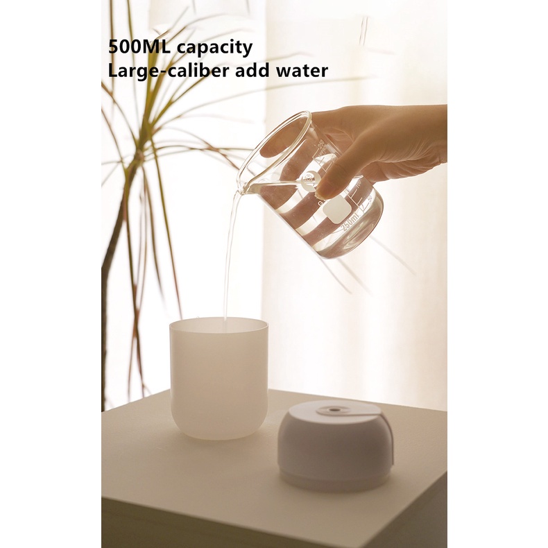 Máy Phun Sương Tạo Độ Ẩm Không Khí 500ml Tích Hợp Đèn LED Mini Cổng Usb